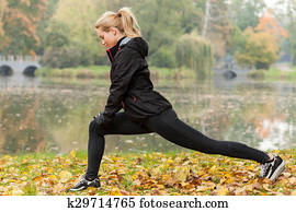 Sporty girl cooling down