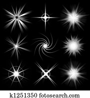 מואר, הבהק של עדשה, התפוצץ, ארוז