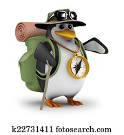 3d Penguin is off hiking again 3d Penguin is off hiking again