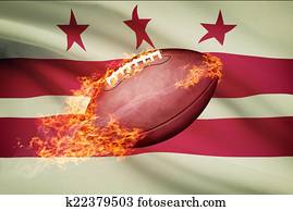 American football ball with flag on backround series - District of Columbia - Washington, D. C.