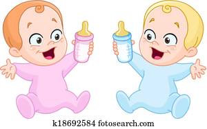 Babies with bottles