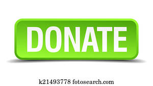 Donate green 3d realistic square isolated button Donate green 3d realistic square isolated button