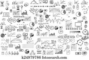 infographics, 彙整, 手, 畫, 心不在焉地亂寫亂畫, 略述, 事務, ecomomic, 財政, 元素