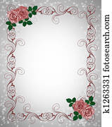 Invitation Red Roses border Invitation Red Roses border