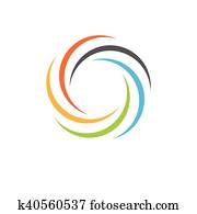 Isolated abstract colorful circular sun logo. Round shape rainbow logotype. Swirl, tornado and hurricane icon. Spining hypnotic spiral sign. Photo lens symbol. Vector illustration. Isolated abstract colorful circular sun logo. Round shape rainbow logotype. Swirl, tornado and hurricane icon. Spining hypnotic spiral sign. Photo lens symbol. Vector illustration.
