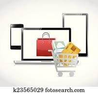 online shopping. electronics. illustration