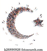 people in the form of moon.