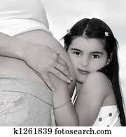 Pregnant Mother and Daughter