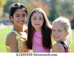 Three smiling girls