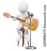3D white people. Singer guitarist. Rock and roll star 3D white people. Singer guitarist. Rock and roll star