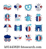 bundle of bastille day icons bundle of bastille day icons