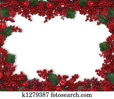 Christmas Holly Berries Border Christmas Holly Berries Border