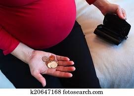 embarazo, -, mujer embarazada, dinero, y, finanzas