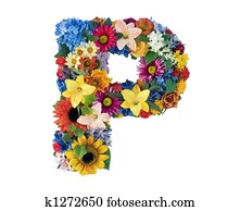 Flower Alphabet - P Flower Alphabet - P