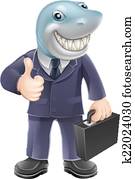 homem negócio, tubarão