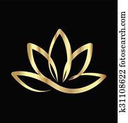 ouro, loto, logotipo