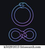 Ouroboros snake icons Ouroboros snake icons