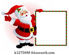 Santa Claus with message board Santa Claus with message board
