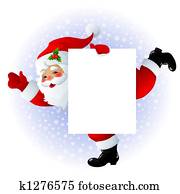 Santa Claus with sign