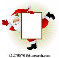 Santa Claus with sign