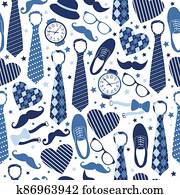 Seamless pattern of Fathers day. Flat set icons on white background. Seamless pattern of Fathers day. Flat set icons on white background.