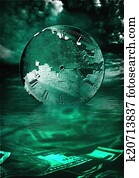 US Currency and Old CLock