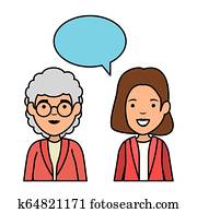 かわいい 祖母 そして 娘 話し クリップアート 切り張り イラスト 絵画 集 K Fotosearch かわいい 祖母 そして 娘 話し クリップアート 切り張り イラスト 絵画 集 K Fotosearch