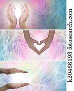 3 x healing hands website banners