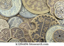 Asian Old Business Currency Coins Asian Old Business Currency Coins