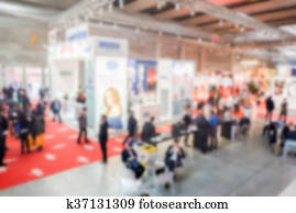 Defocused background of a trade show Defocused background of a trade show