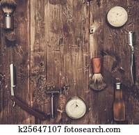 disposição, tábua, com, raspar, acessórios