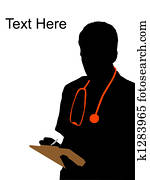 männlicher doktor, schreibende