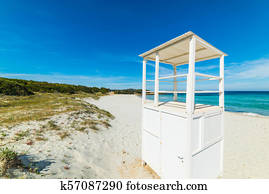 White lifeguard hut in Costa Smeralda