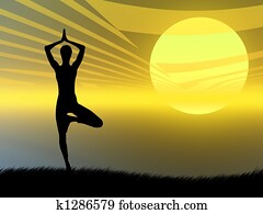 Yoga pose at sunset Yoga pose at sunset
