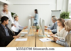 忙, 現代, coworking, 辦公室, 由于, 多种多樣, 人們, 工作上, comp