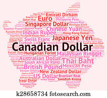 Canadian Dollar Represents Foreign Exchange And Banknotes