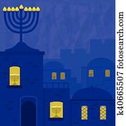 Old City With Menorah Old City With Menorah