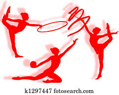 Rhythmic gymnastics silhouette Rhythmic gymnastics silhouette