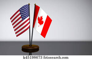 US Flag And Canadian Desk Flags US Flag And Canadian Desk Flags