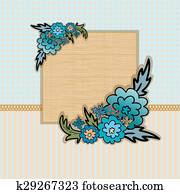 Wooden frame with flowers