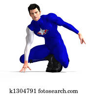 Blue Super Hero saving th Blue Super Hero saving th