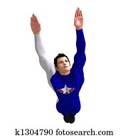 Blue Super Hero saving th Blue Super Hero saving th