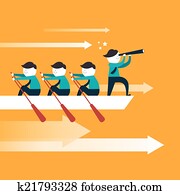 flache, design, für, mannschaft- arbeit, begriff flache, design, für, mannschaft- arbeit, begriff