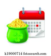 Pot of gold and calendar