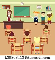 Jugendlicher junge, unordentlich, dachgeschoss, zimmer, innere