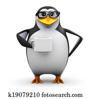 3d Penguin student tea break 3d Penguin student tea break