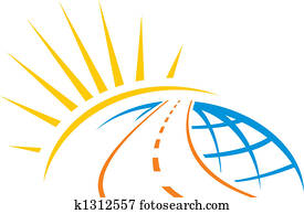 estrada, através, mundo