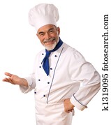 feliz, atraente, cozinheiro