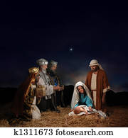 gwiazdkowy nativity, z, mądrzy mężczyźni