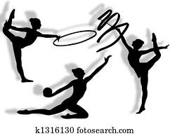 Rhythmic gymnastics silhouette Rhythmic gymnastics silhouette